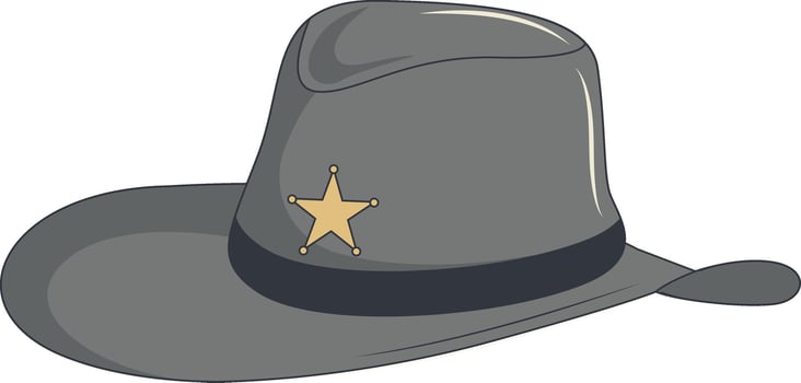 Wild West Cowboy Hat Illustration in Flat Design vector