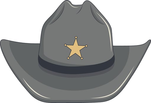 Wild West Cowboy Hat in Cartoon Style. Isolated on White Background, vector