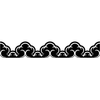 Stylized Cloud Border, Elegant Black White vector