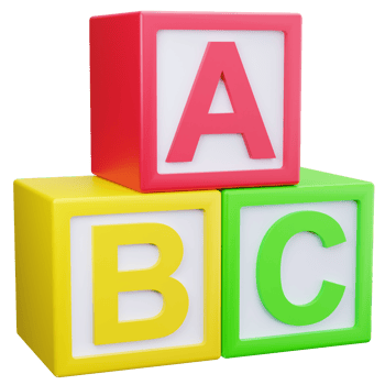 3D Icon Alphabet ABC Blocks png
