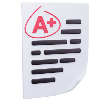 3D Icon Graded Exam Paper png
