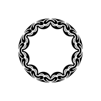 Intricate Tribal Circle Border, Black White vector