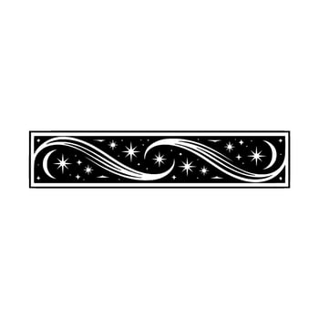Celestial Swirl Elegant Black and White Decorative Border vector