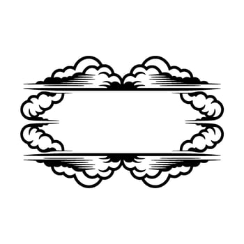 Dramatic Cloud Frame, Vintage Illustration vector