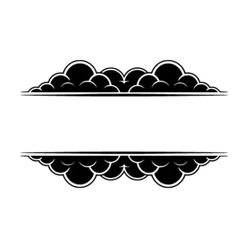 Stylized Cloud Border, Minimalist Element vector