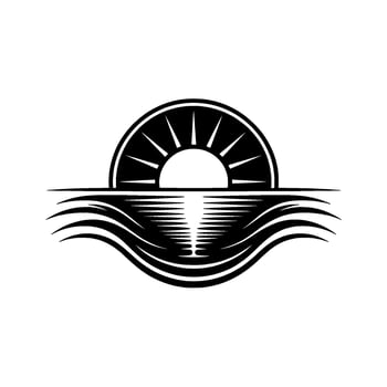 Serene Horizon Minimalist Sunrise Emblem vector