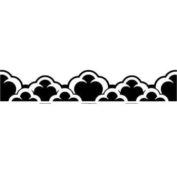 Stylized Cloud Border, Minimalist Silhouette vector