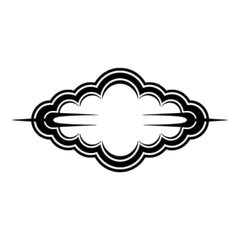 Stylized Cloud Ornament, Minimalist Element vector