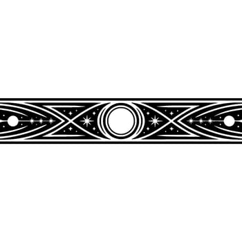 Celestial Band Geometric Starburst Border vector