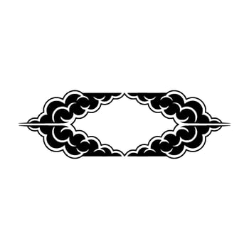 Intricate Cloud Border, Decorative Element, Vintage vector