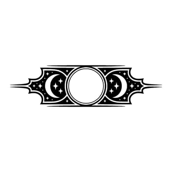 Celestial Emblem Lunar Halo with Starburst Detail vector