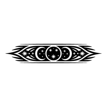 Celestial Tribal Emblem, Cosmic , Night Sky vector