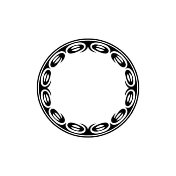 Tribal Circle Motif, Geometric , Black and White vector