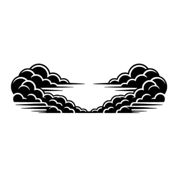 Dramatic Cloudscape, Minimalist Emblem, Vintage Illustration vector