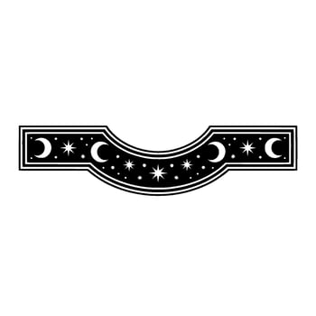 Celestial Crescent, Starry Night Emblem vector