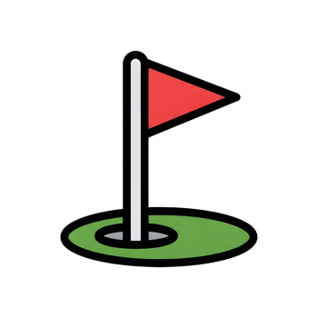 Golf hole flag illustration png