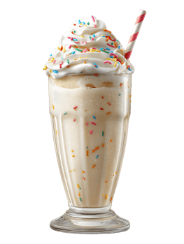Creamy milkshake with whipped cream and sprinkles a delicious treat in a glass png