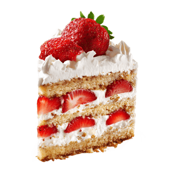 Delicious strawberry cake slice layered with whipped cream a sweet treat png