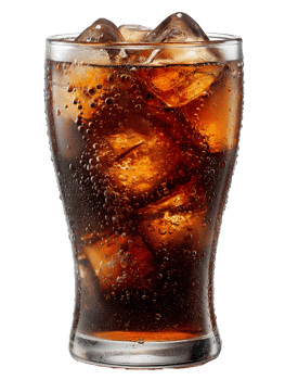 Refreshing cold soda drink with ice cubes in a glass png