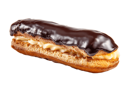 Delicious chocolate eclair pastry filled with creamy custard a sweet treat png