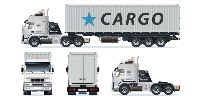Illustration of a cargo truck vector