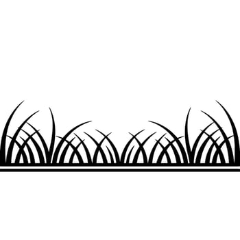 Minimalist Grass Border, Simple Line Art Illustration, Lineart vector