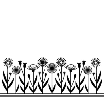Minimalist Floral Border, Vintage Illustration, Botanical vector