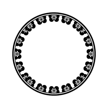 Elegant Floral Border, Minimalist, Circle vector