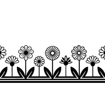 Minimalist Floral Border, Simple Botanical vector