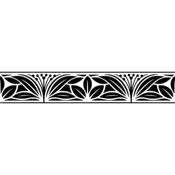 Art Nouveau Botanical Border, Elegant Black White vector