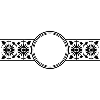 Geometric Border, Circular Motif, Vintage Element vector