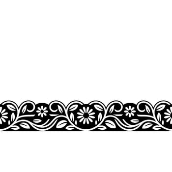 Elegant Floral Border, Vintage Style, Decorative Trim vector