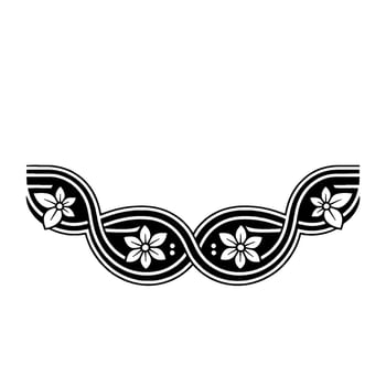 Intricate Celtic Wave Border, Floral Accent, Vintage vector
