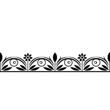 Elegant Floral Border, Vintage , Decorative Element, Monochrome vector