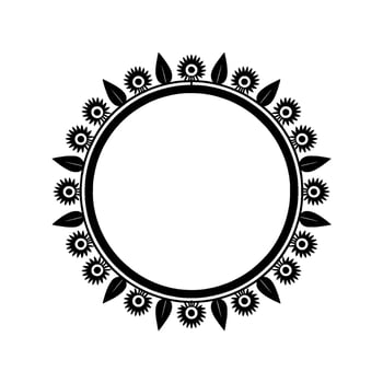 Circular Sunflower Border, Minimalist vector
