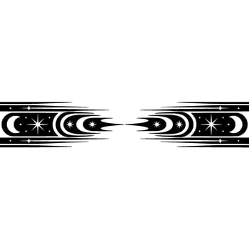 Stylized Celestial Border, Retro Deco vector