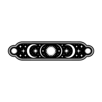 Celestial Crescent Moon, Stars, and Cosmic Mystery vector
