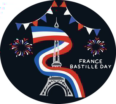 Bastille Day French Pride Eiffel Tower vector