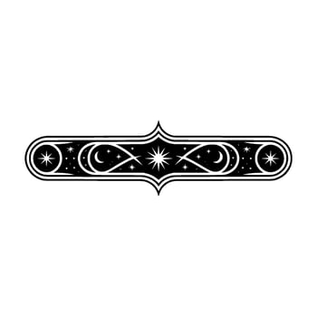 Celestial Ornament Vintage Starburst Border - Moon vector