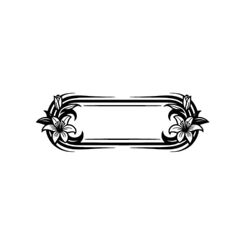 Elegant Lily Frame, Vintage Botanical, Floral vector