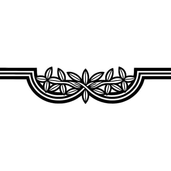 Art Deco Laurel Branch Border, Elegant Element vector