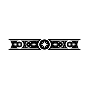 Celestial Border Vintage Starburst Ornamentation vector