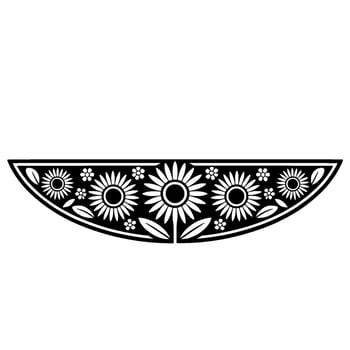 Stylized Sunflower Border, Retro Floral vector