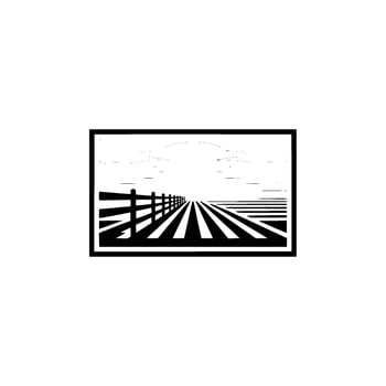 Serene Horizon Rural Silhouette Emblem vector