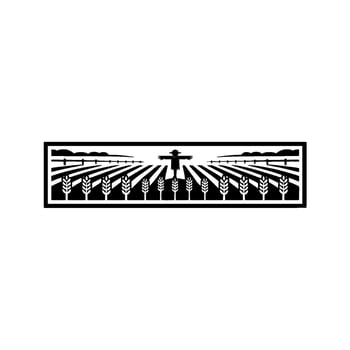 Rustic Harvest Emblem Agricultural Silhouette vector