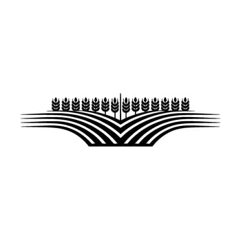 Minimalist Wheat Field Emblem, Agricultural Growth Symbol vector