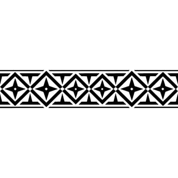 Geometric Tribal Border, Black and White Pattern vector