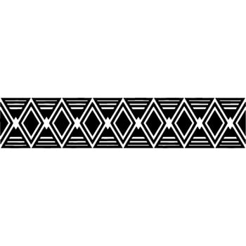 Geometric Deco Border Minimalist Black White Pattern vector