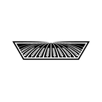 Geometric Wheat Emblem, Minimalist vector
