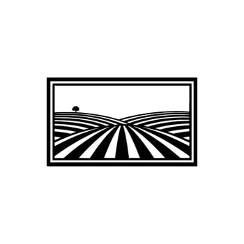 Minimalist Landscape Ribboned Horizon Distant Tree vector